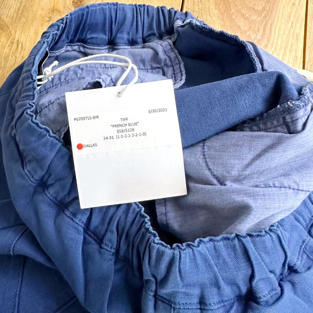 NWT Pistola French‎ Blue Tiff Trousers Joggers 26 Elastic Waist High Rise - Picture 4 of 7